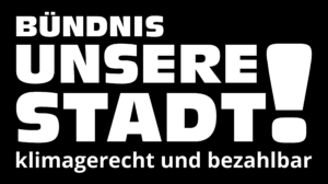 Bündnis unsere Stadt, klimagerecht und bezahlbar. Logo